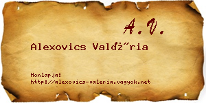 Alexovics Valéria névjegykártya