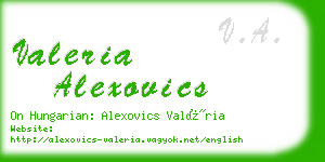 valeria alexovics business card